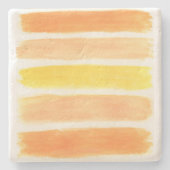 オレンジクリーム鎌ストライプ ストーンコースター (正面)