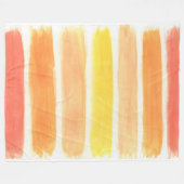 オレンジクリーム鎌ストライプ フリースブランケット (正面(横))