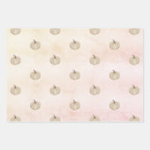 オレンジクリーム ローズゴールド ピンク 秋 ラッピングペーパーシート (正面)