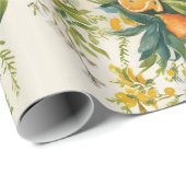 オレンジクレメンチンリースフローラ葉 ラッピングペーパー (ロールコーナー)