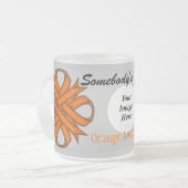オレンジクローバーリボンTmpl by Kenneth Yoncich フロストグラスマグカップ (正面左)