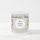 オレンジクローバーリボンTmpl by Kenneth Yoncich フロストグラスマグカップ (中央)