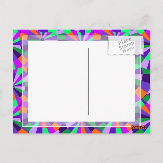 オレンジクールと紫の未来派のサークル ポストカード (裏面)