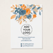 オレンジクール秋ブルーフローラ水彩イヤリング (裏面)