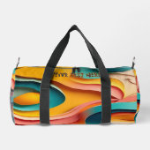 オレンジクール色のダッフェルバッグと文字編集可能 ダッフルバッグ (裏面)