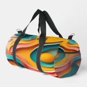 オレンジクール色のダッフェルバッグと文字編集可能 ダッフルバッグ (右コーナー)