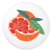 オレンジクール色のフルーツキッチンデッキ セラミックノブ (正面)