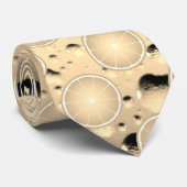 オレンジクール色のフルーツスライスのパターン水が光を落とす ネクタイ (ロール)