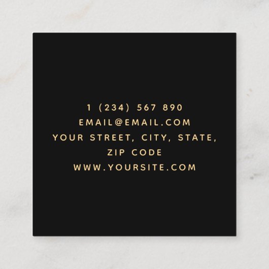 オレンジクール色ジョイスティックジョイパドゲーマーゲームテスターおもしろい スクエア名刺 (裏面)