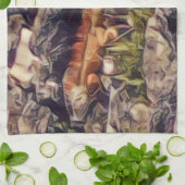 オレンジグアナアート キッチンタオル (折り畳み)