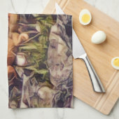 オレンジグアナアート キッチンタオル (四つ折り)