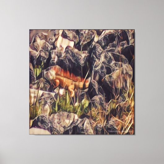 オレンジグアナアート キャンバスプリント (正面)