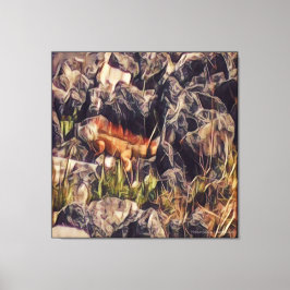 オレンジグアナアート キャンバスプリント