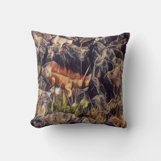 オレンジグアナアート クッション (正面)