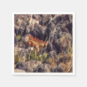 オレンジグアナアート スタンダードカクテルナプキン (正面)