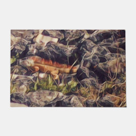 オレンジグアナアート ドアマット