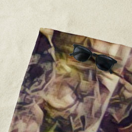 オレンジグアナアート ビーチタオル