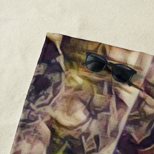 オレンジグアナアート ビーチタオル (インサイチュ)