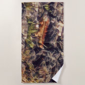 オレンジグアナアート ビーチタオル (正面)