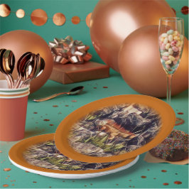 オレンジグアナアート ペーパープレート