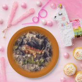 オレンジグアナアート ペーパープレート (パーティー)