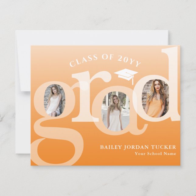 オレンジググラデーションラード予算卒業発表 (正面)