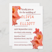 オレンジグラジオラス結婚フローラ 招待状 (正面/裏面)