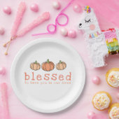 オレンジグラデーションのパンプキ賛美ンス感謝祭ディナー ペーパープレート (パーティー)