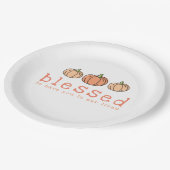 オレンジグラデーションのパンプキ賛美ンス感謝祭ディナー ペーパープレート (アングル)