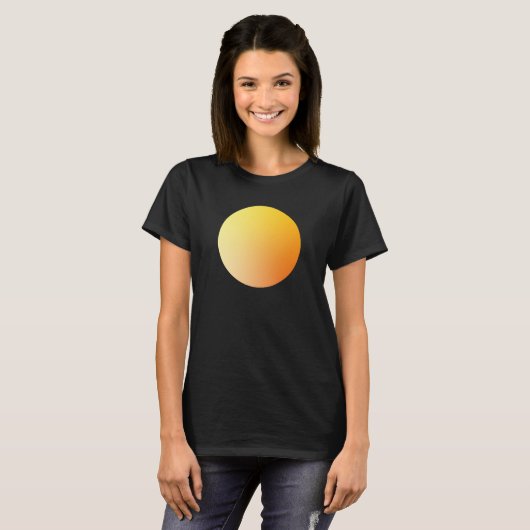 オレンジグラデーションサークルビネット抽象デザイン Tシャツ (正面フル)
