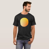 オレンジグラデーションサークルビネット抽象デザイン Tシャツ (正面フル)