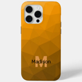 オレンジグラデーション幾何学メッシュモノグラム iPhone 15 PRO MAXケース