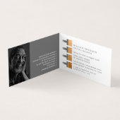 オレンジグラデーション色のブラシ、画家&デコレータの写真 名刺 (内部)