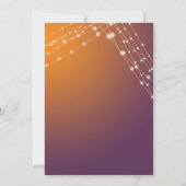 オレンジグラデーション色のプラムと軽結婚い糸 招待状 (裏面)