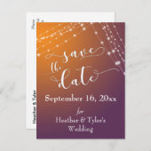 オレンジグラデーション色のプラム&ライトストリングス 案内ポストカード (正面/裏面)