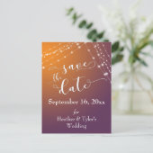 オレンジグラデーション色のプラム&ライトストリングス 案内ポストカード (スタンド正面)