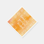 オレンジグラデーション色の感謝祭賛美祭 スタンダードカクテルナプキン (角)