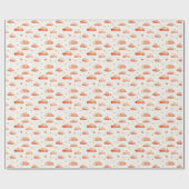 オレンジグラデーション色の雲と星 ラッピングペーパー (フラット)