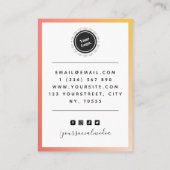 オレンジグラデーション色グラデカスタムーションのロゴイヤリングディスプレイ 名刺 (裏面)