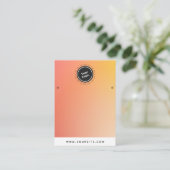 オレンジグラデーション色グラデカスタムーションのロゴイヤリングディスプレイ 名刺 (スタンド正面)