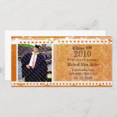 オレンジグランジ柑橘系卒業フォトカード 案内状 (正面/裏面)