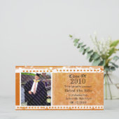 オレンジグランジ柑橘系卒業フォトカード 案内状 (スタンド正面)