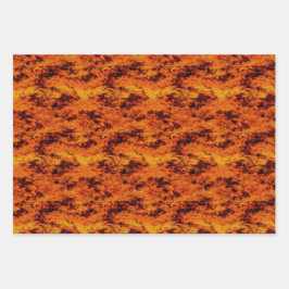 オレンジグランジ色 ラッピングペーパーシート