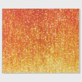 オレンジグリッターの包装紙 ラッピングペーパー (フラット)