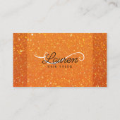 オレンジグリッタースパークルスヘアサロンヘアスタイリスト 名刺 (裏面)