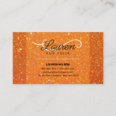 オレンジグリッタースパークルスヘアサロンヘアスタイリスト 名刺 (正面)
