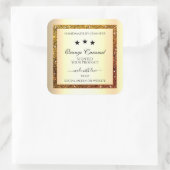 オレンジグリッタースパークル製品ラベル金ゴールド効果 スクエアシール (バッグ)