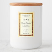 オレンジグリッタースパークル製品ラベル金ゴールド効果 フードラベル (正面)