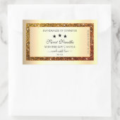 オレンジグリッタースパークル製品ラベル金ゴールド効果 長方形シール (バッグ)