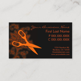 オレンジグリッタースワールのヘアカットの名刺 名刺